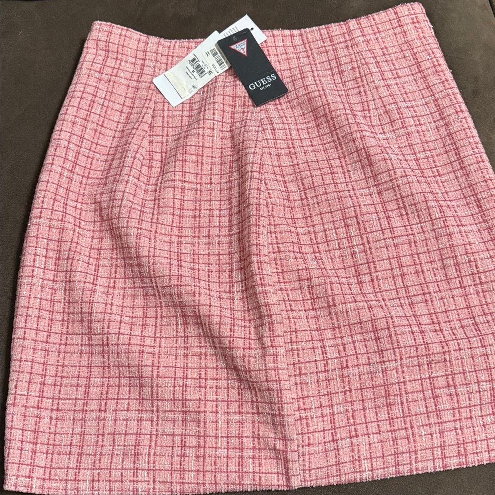 Gorgeous GUESS Women's Pink Mini Emma Tweed Skirt Brand New From Macys - Picture 3 of 17